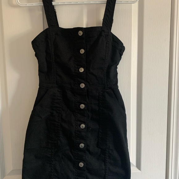 Black Button Up Dress with Pockets! - Picture 1 of 3